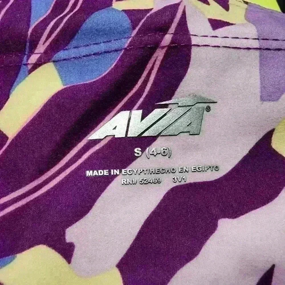 Avia Womens Pull On Active Capri Leggings XS, M Side Pockets Purple Pink Leaf - Picture 10 of 12